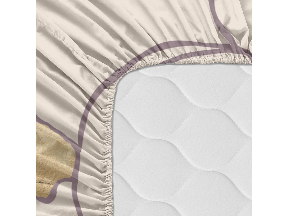 Drap-housse 160x200x32 cm (Lit 150/160) White peonies