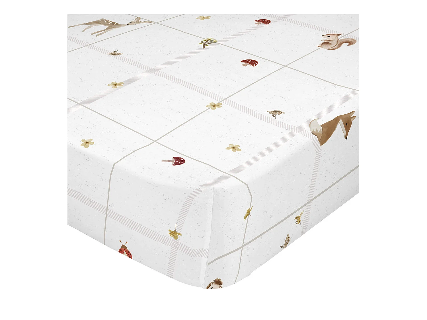 Drap-housse 70x140x14 cm (Lit Bébé) Woods animals