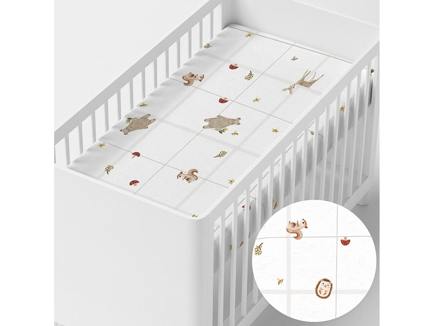 Spannbetttuch 70x140x14 cm (Kinderbett) Woods animals