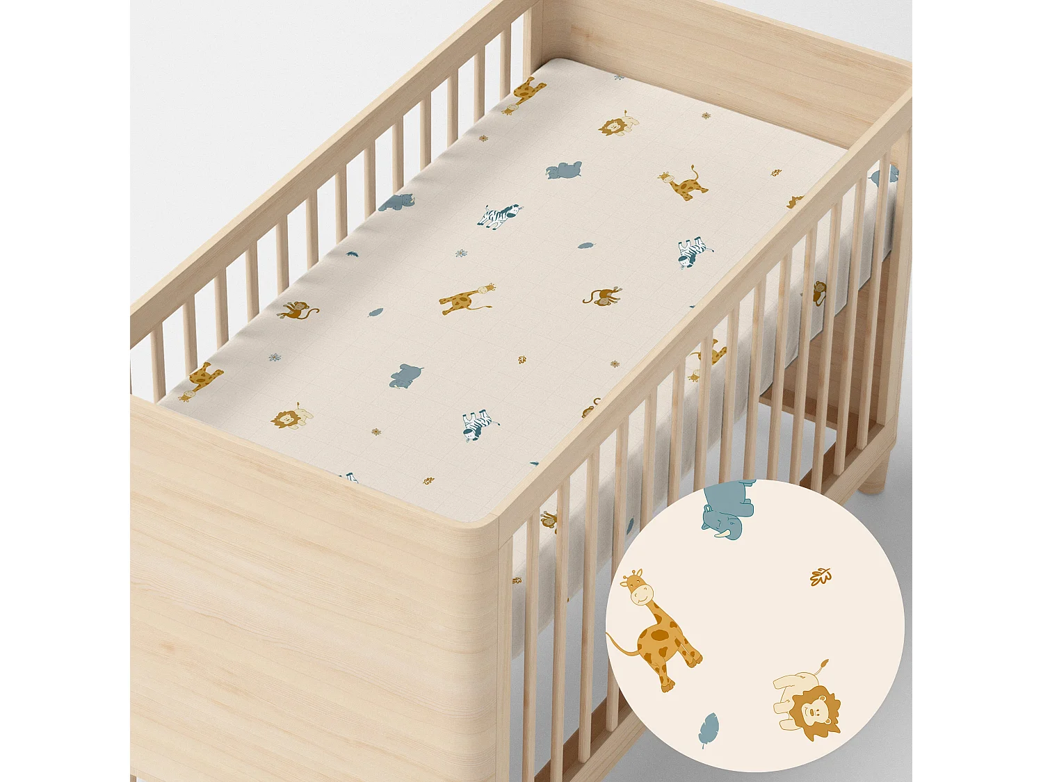 Hoeslaken 70x140x14 cm (Ledikant) Animals