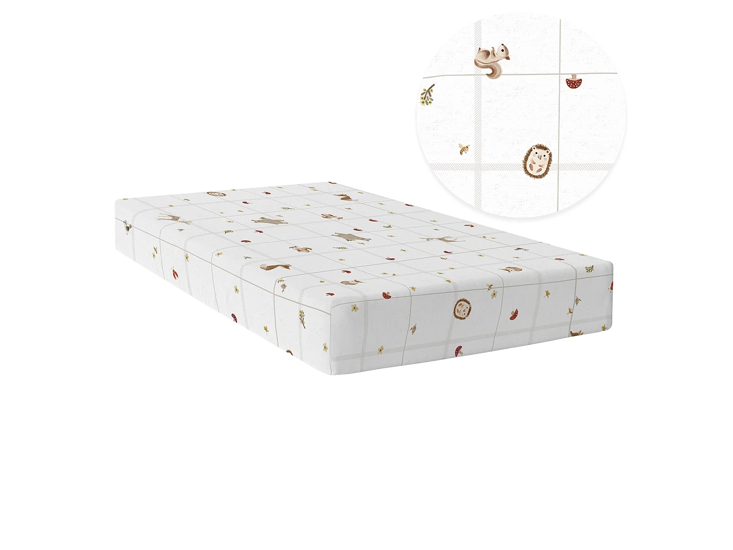 Drap-housse 90x200x32 cm (Lit 90) Woods animals