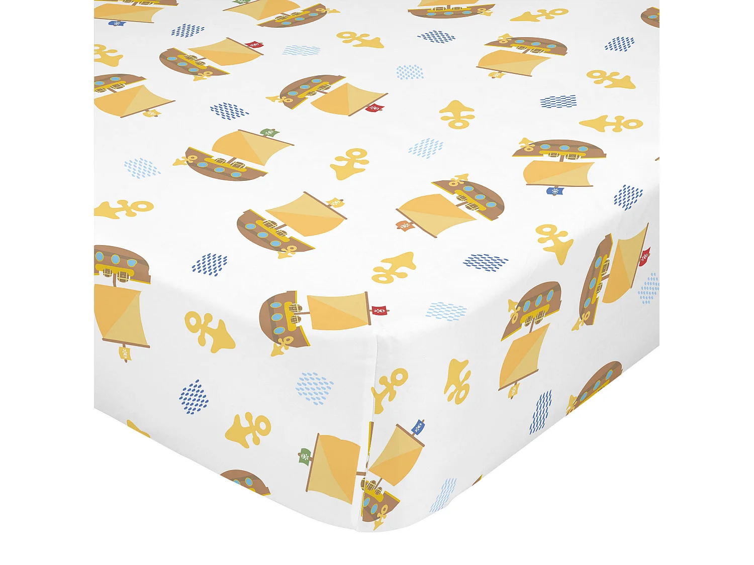 Spannbetttuch 60x120x14 cm (Kinderbett) Pirate ship