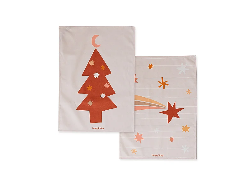 Pano de cozinha 2 peças 70x50 cm Boho Christmas