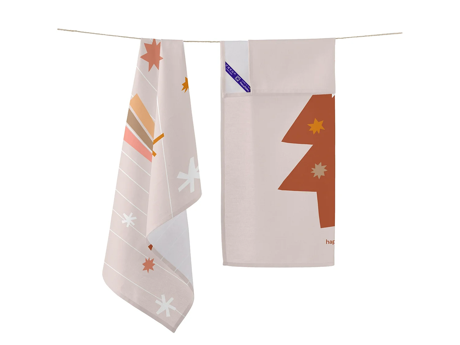 Küchentuch 2 Stück 70x50 cm Boho Christmas