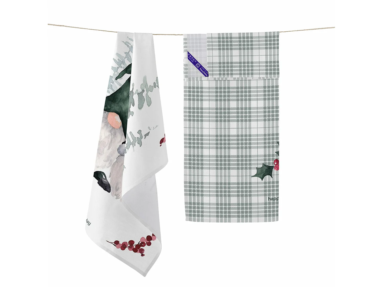 Torchon (2 pièces) 70x50 cm Gnomes