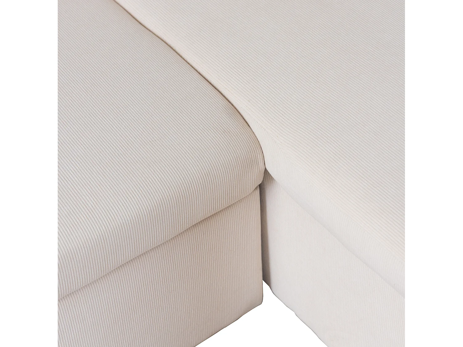 CLARK Divano letto angolare a 3 posti in velluto a coste beige