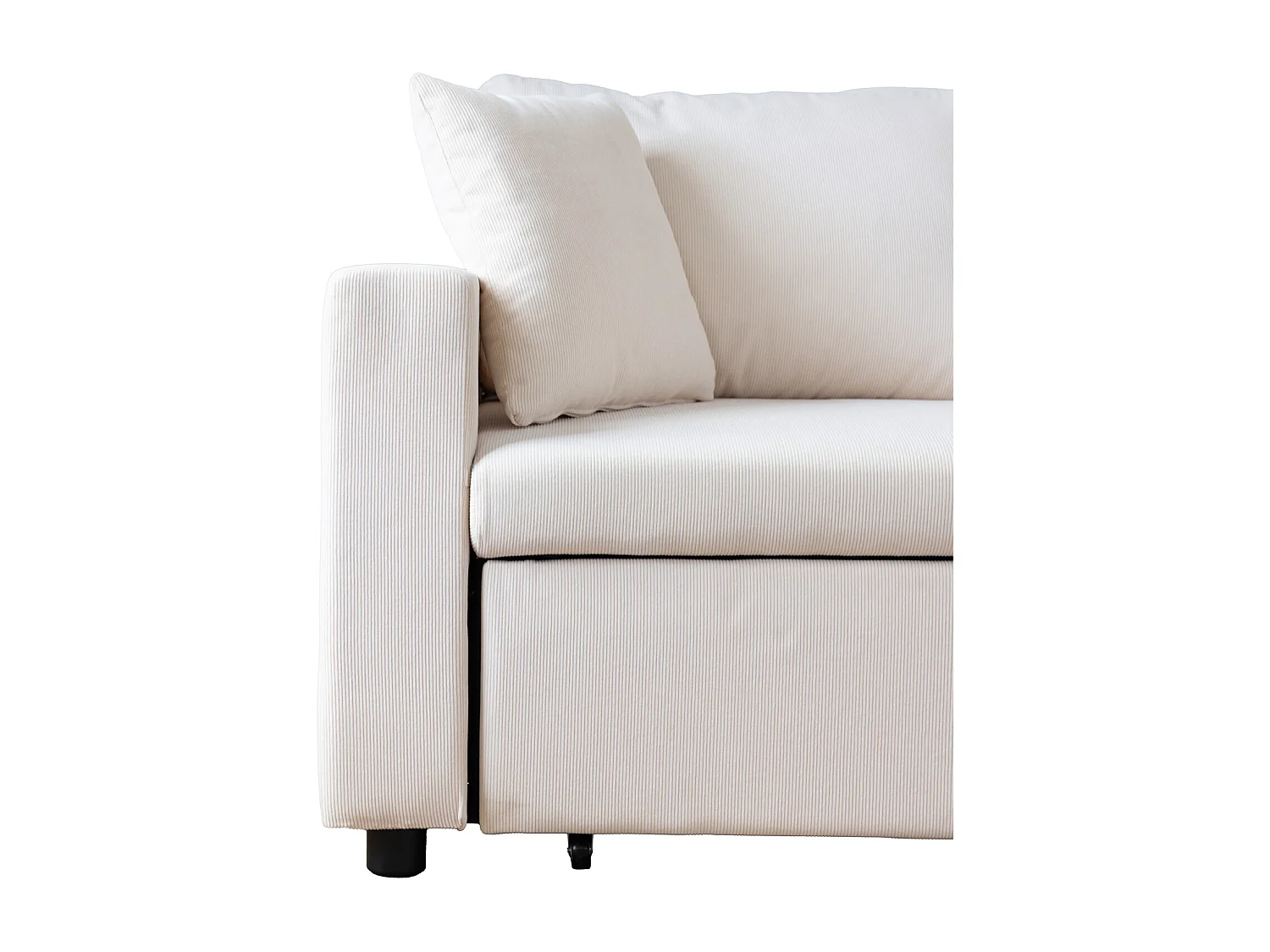 Sofá cama 3 plazas rinconera pana beige CLARK