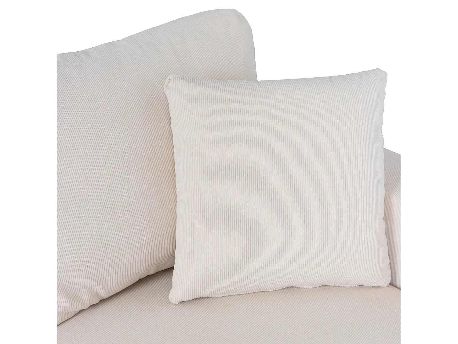 Canapé d'angle convertible CLARK 3 places en velours côtelé beige - HAPPY GARDEN