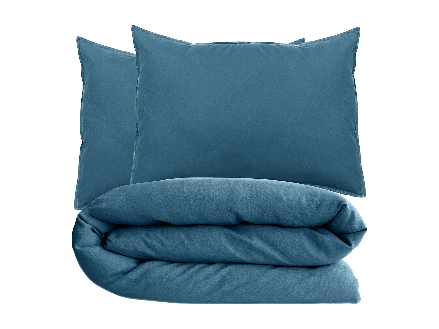 Parure de lit 280x240 cm et 50x70 cm collection OPERA bleu marine 3 pièces