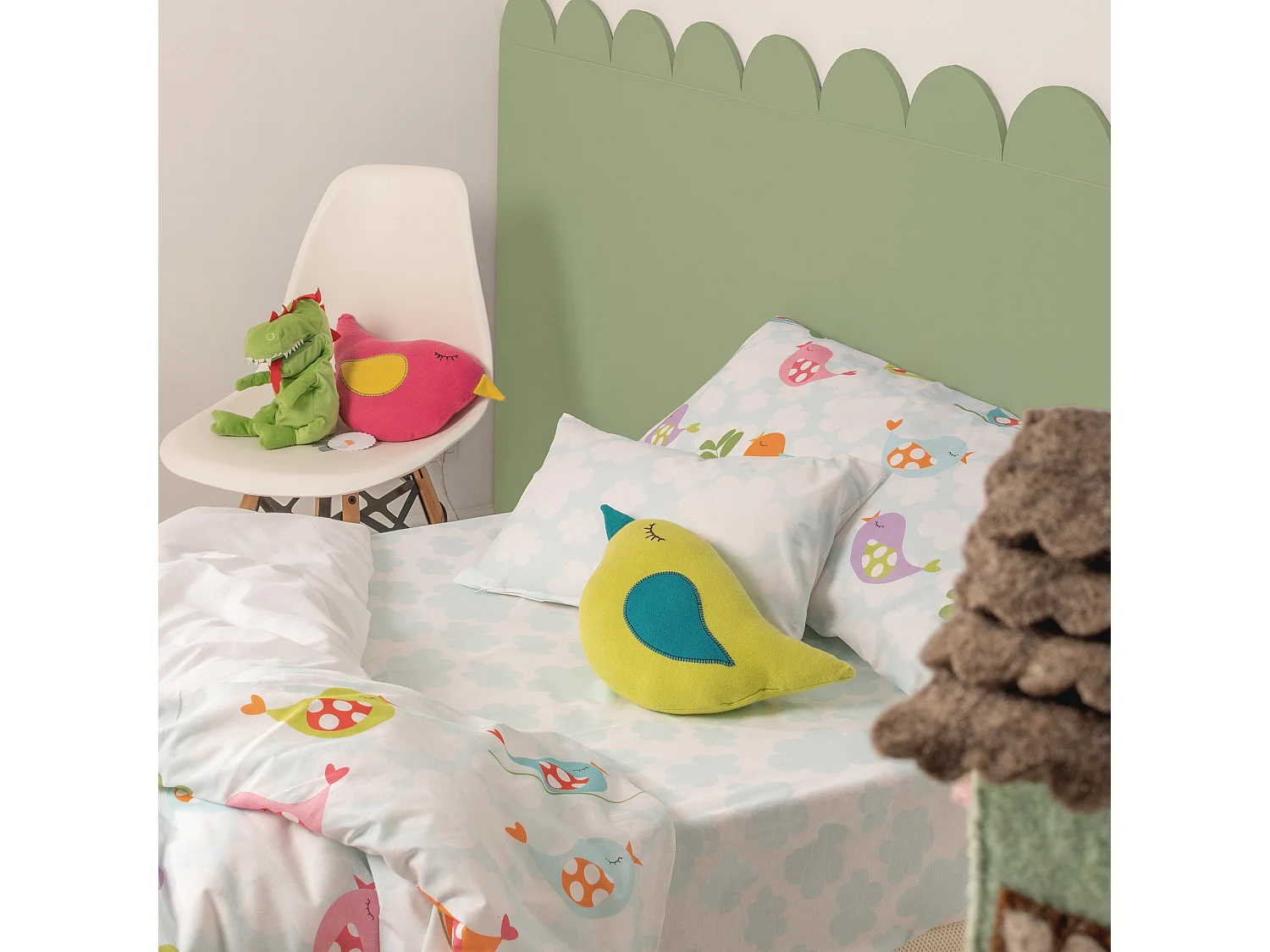 Parure housse de couette 2 pièces 155x220 cm (Lit 80/90) Little birds