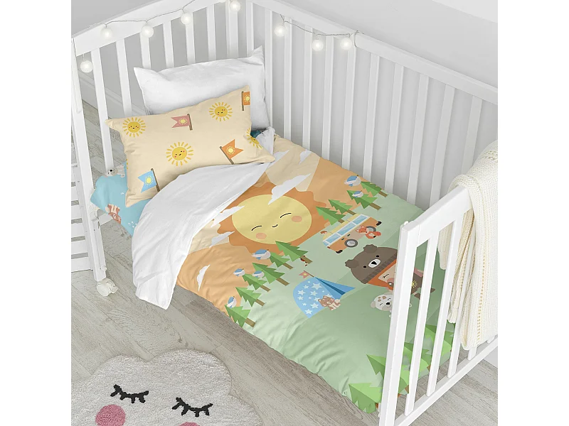 Bettbezug set 2 teiliges 100x135 cm (Kinderbett) Camping