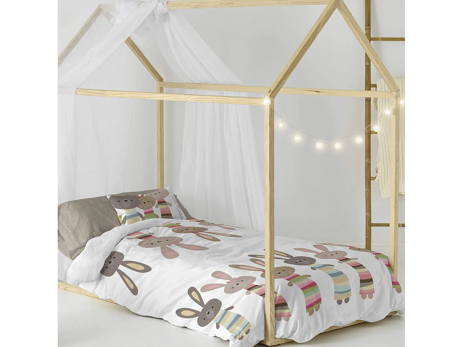 Parure housse de couette 2 pièces 155x220 cm (Lit 80/90) Rabbit family