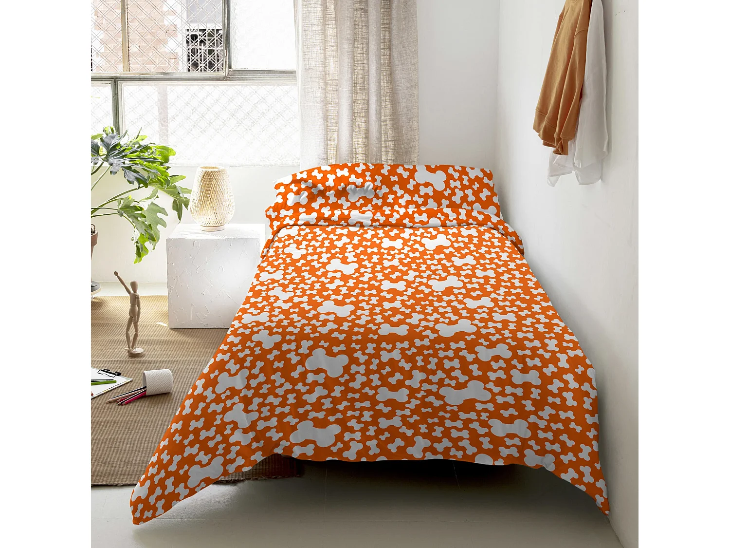 Parure housse de couette 2 pièces 155x220 cm (Lit 80/90) Dogs (D)