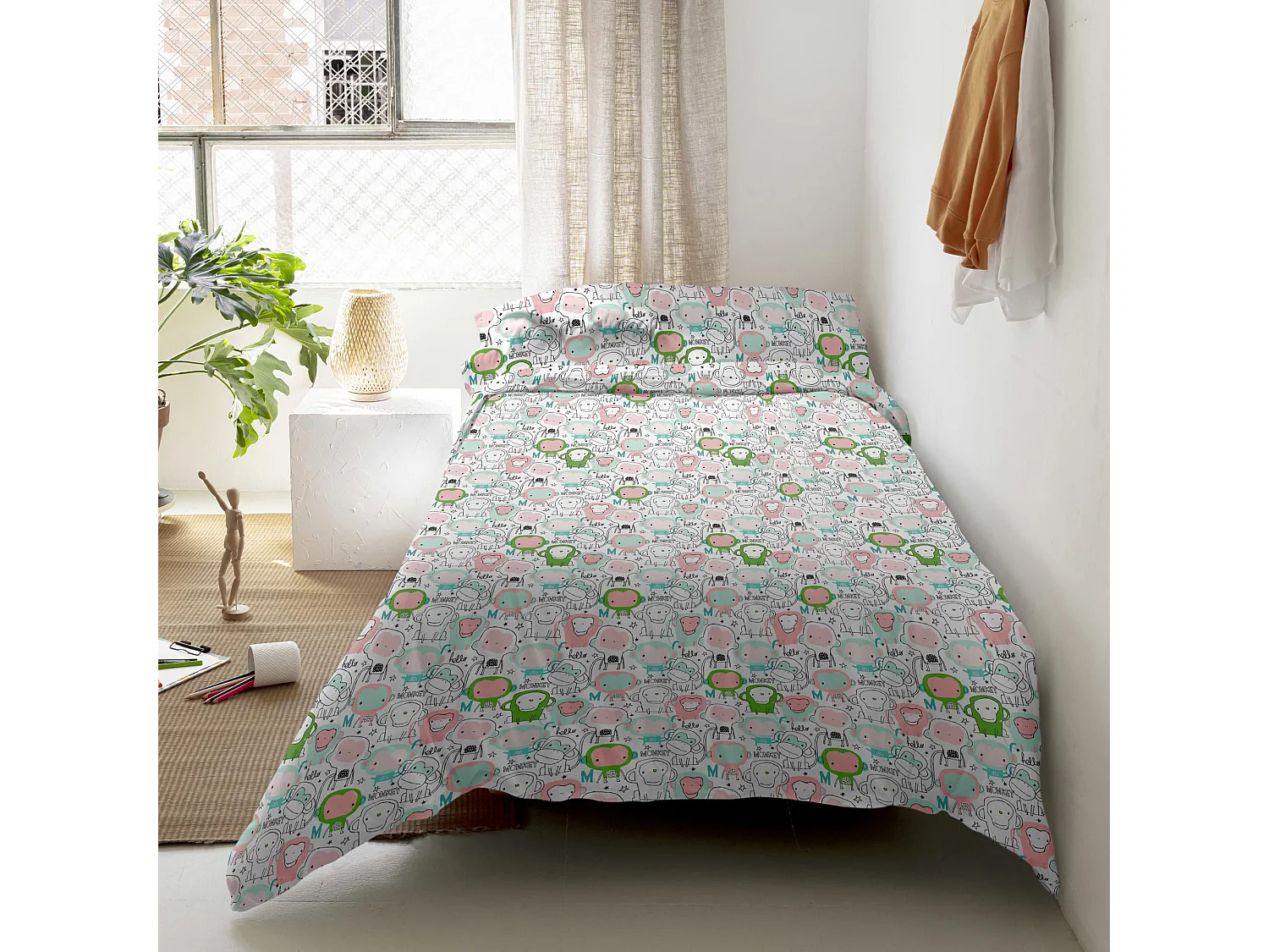 Juego nórdico 2 piezas 155x220 cm (Cama 80/90) Macaque (D)