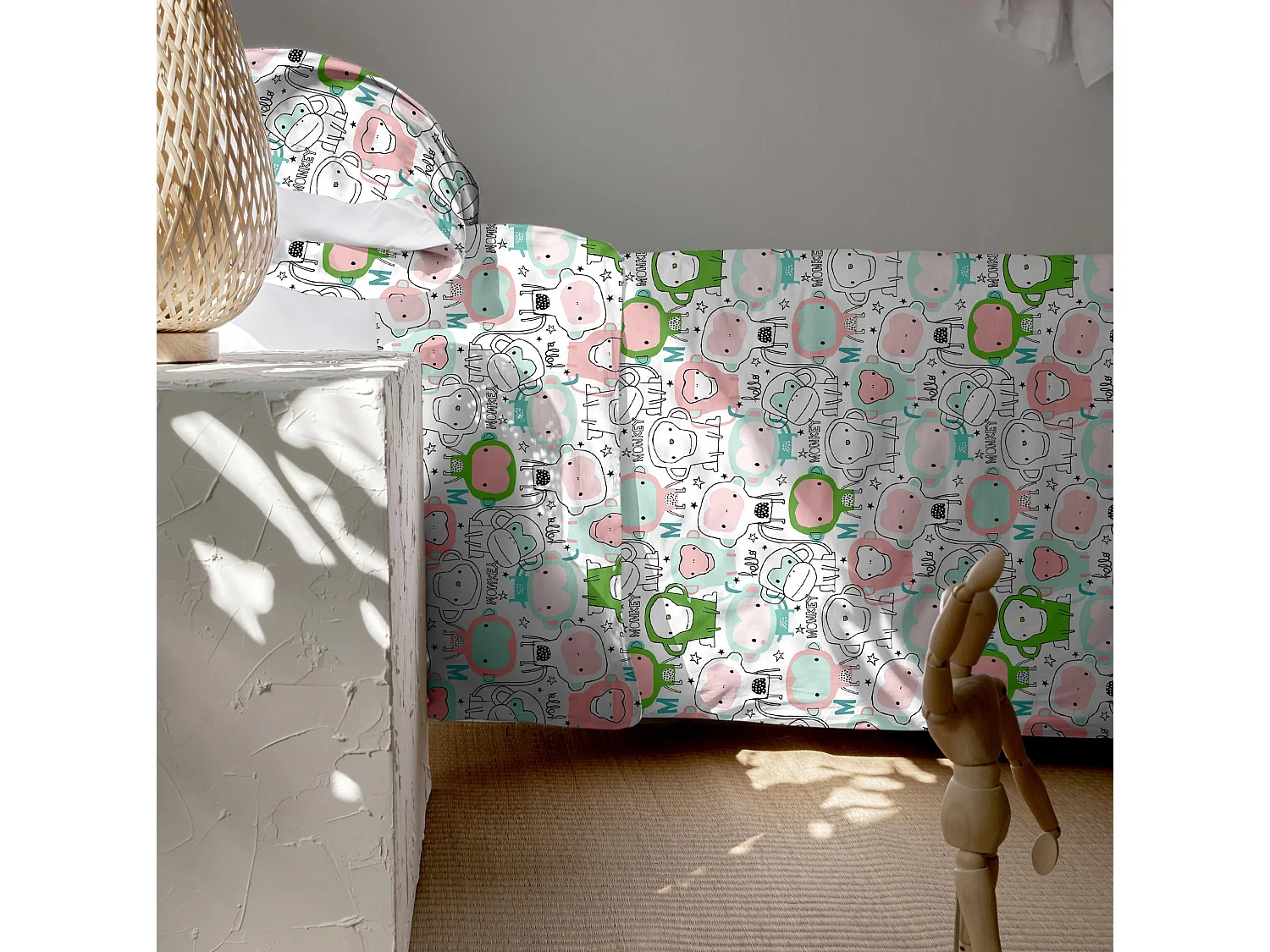 Juego nórdico 2 piezas 155x220 cm (Cama 80/90) Macaque (D)