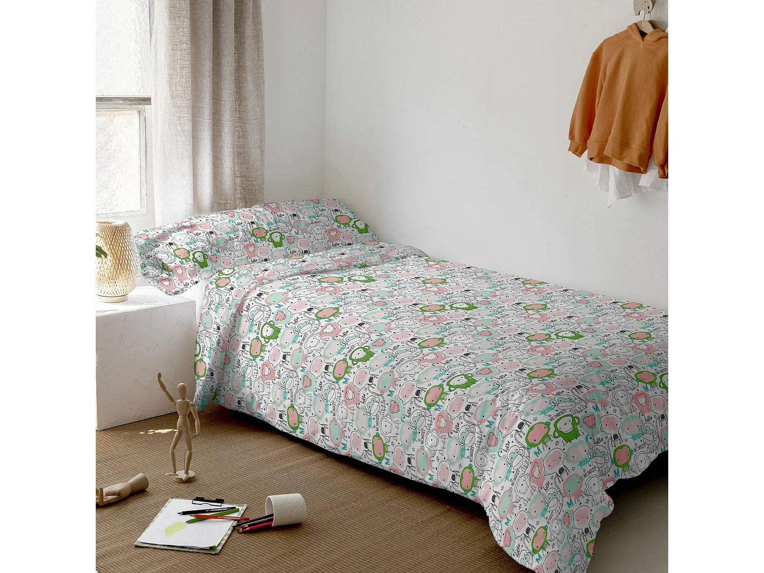 Juego nórdico 2 piezas 155x220 cm (Cama 80/90) Macaque (D)
