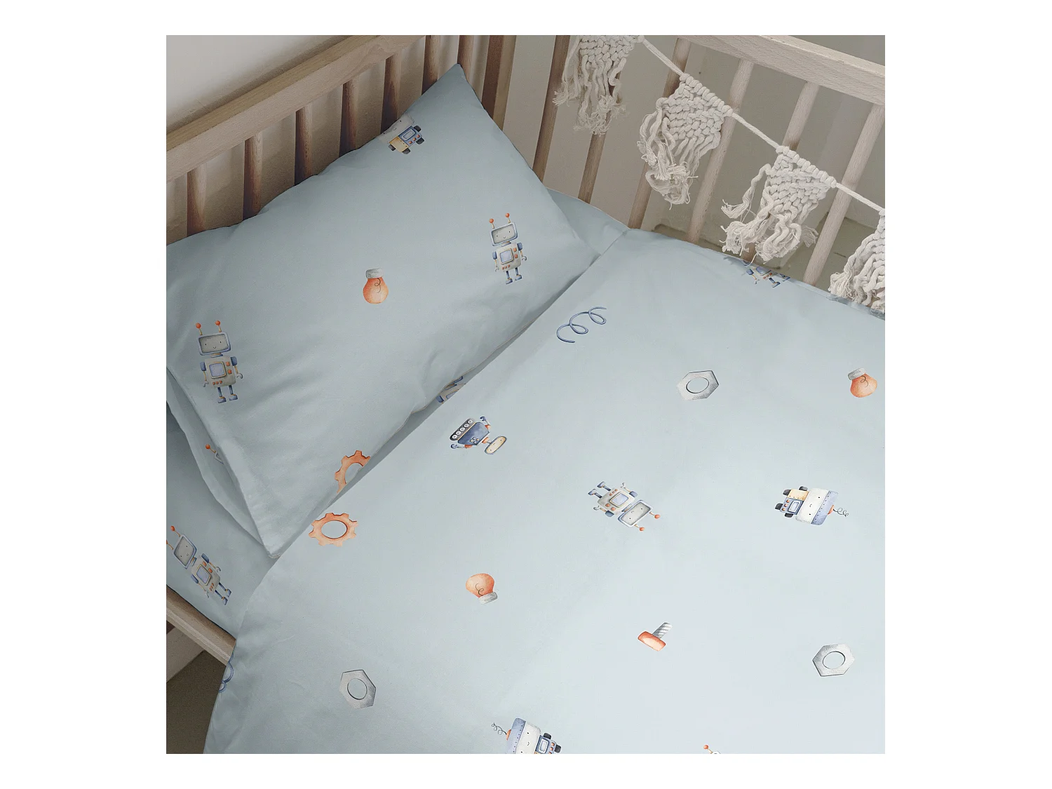 Parure housse de couette 2 pièces 115x145 cm (Lit Bébé) Nut