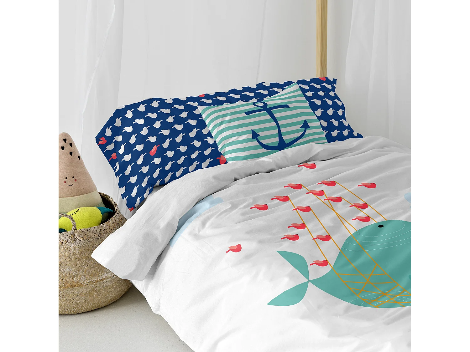 Juego nórdico 2 piezas 155x220 cm (Cama 80/90) Whale