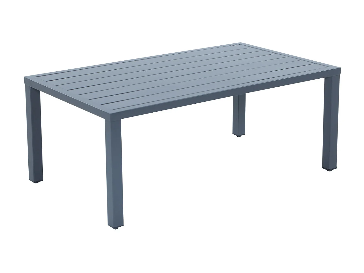 Salon de jardin design en aluminium 5 Places - Gris anthracite et naturel - MABILLON