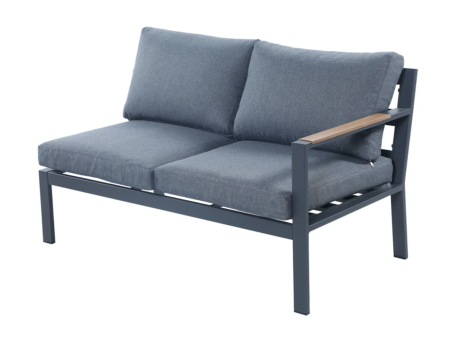 Salon de jardin d'angle design en aluminium 5 places - Anthracite - PASSY