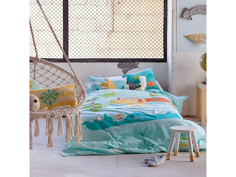 Bettbezug set 2 teiliges 155x220 cm (Bett 80/90) World map