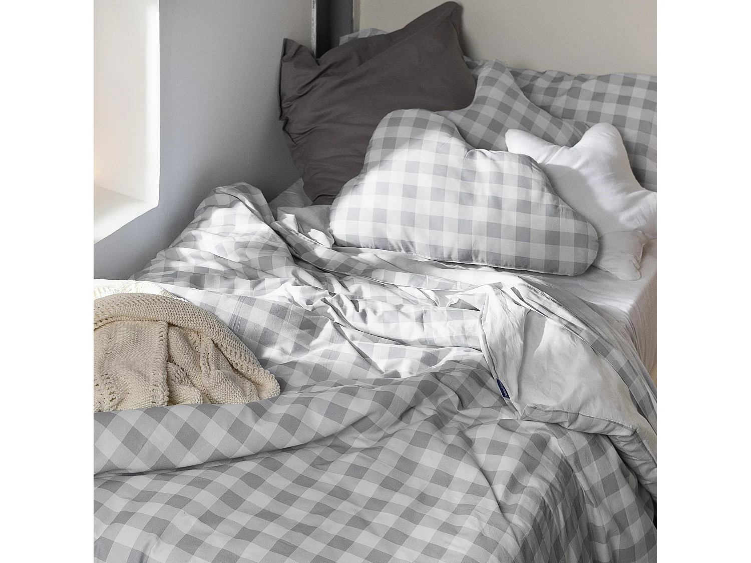 Parure housse de couette 2 pièces 155x220 cm (Lit 80/90) Vichy