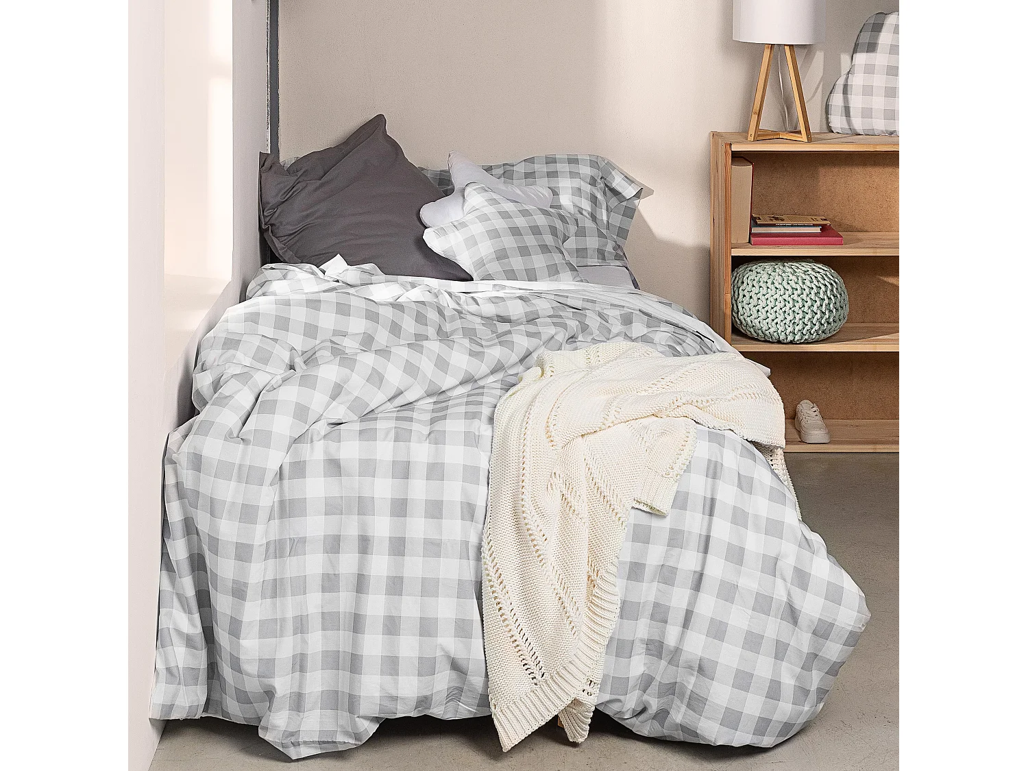 Parure housse de couette 2 pièces 155x220 cm (Lit 80/90) Vichy