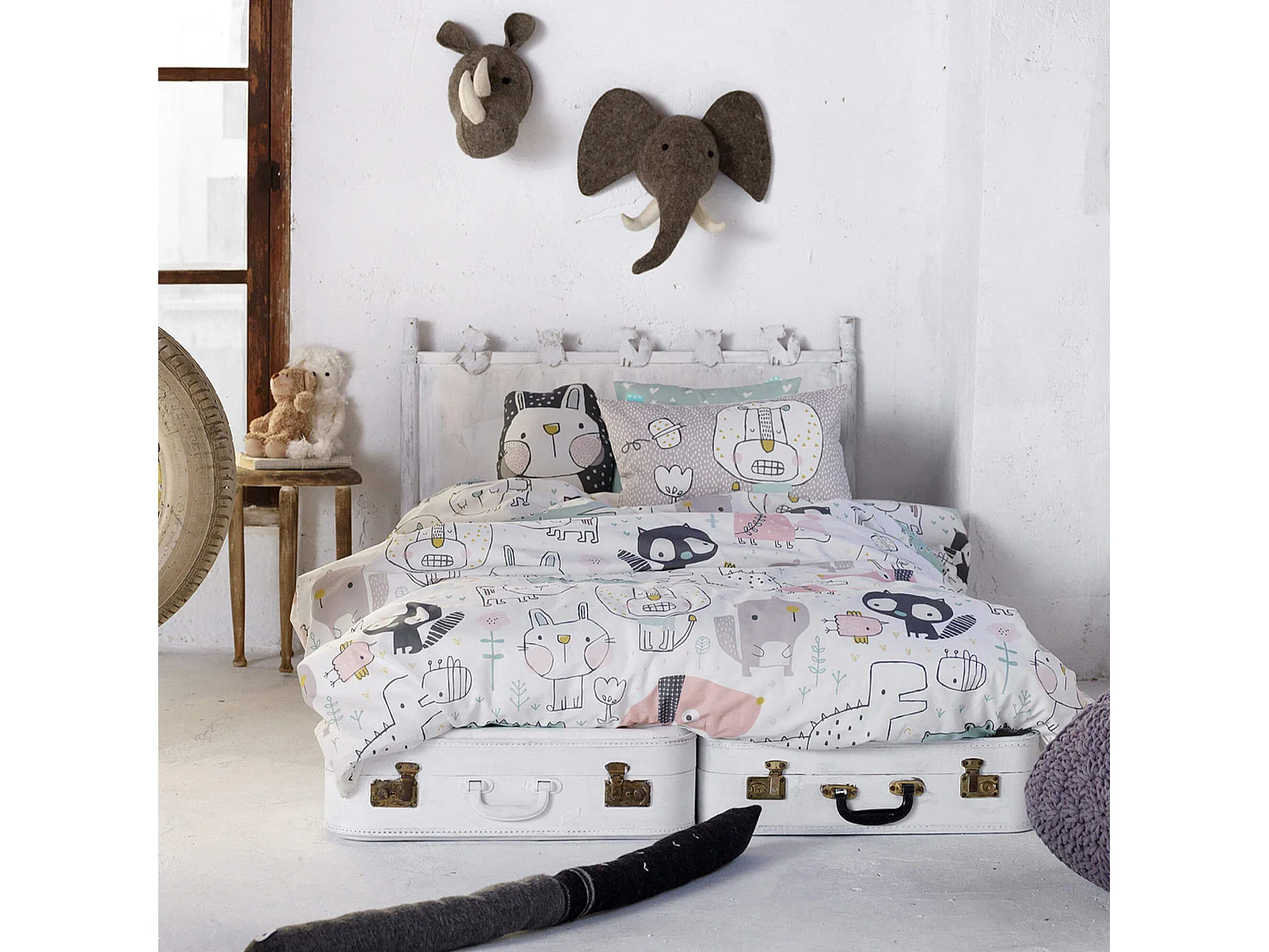 Parure housse de couette 2 pièces 155x220 cm (Lit 80/90) Best buddies