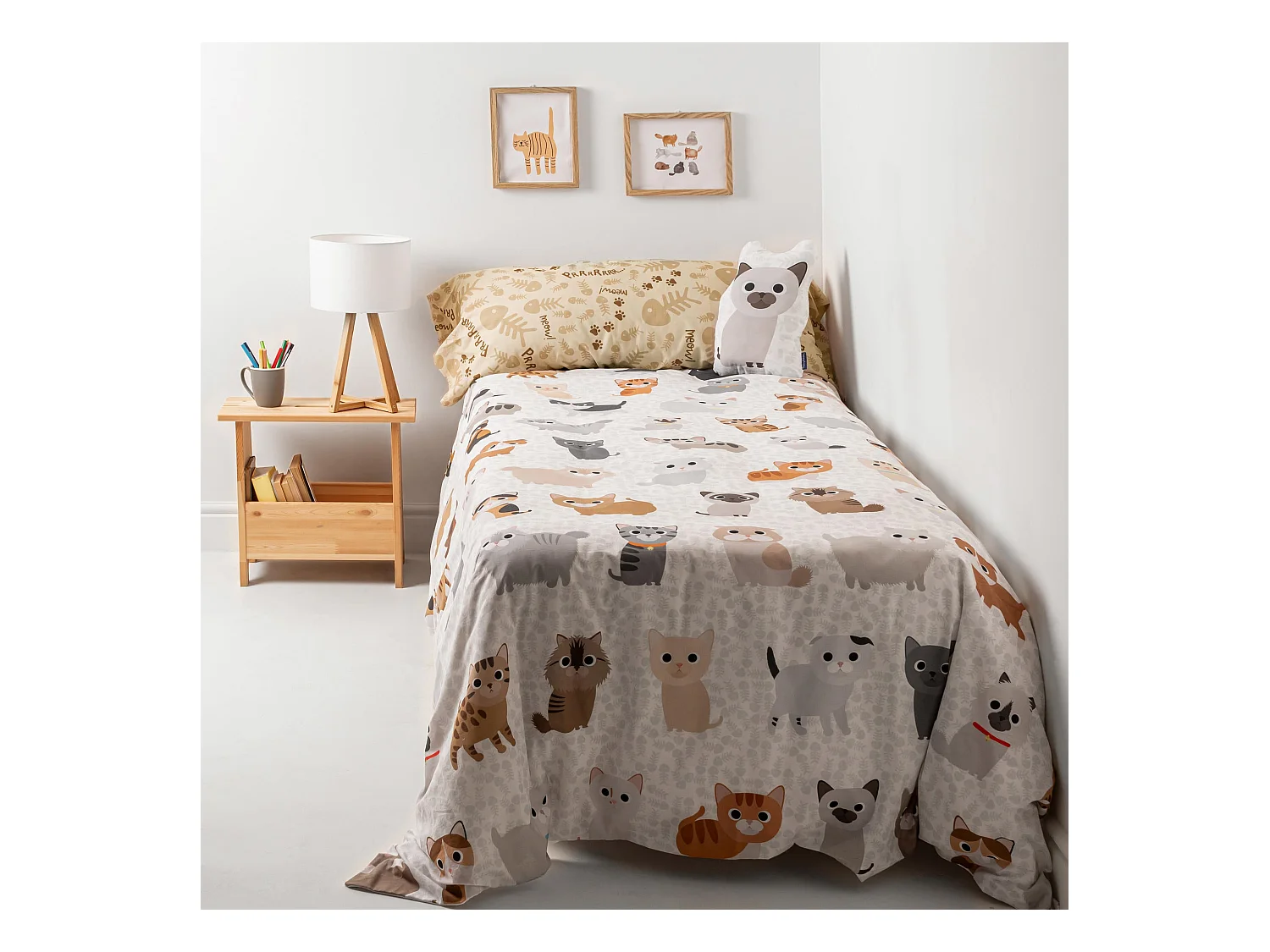 Parure housse de couette 2 pièces 140x200 cm (Lit 80) Cats