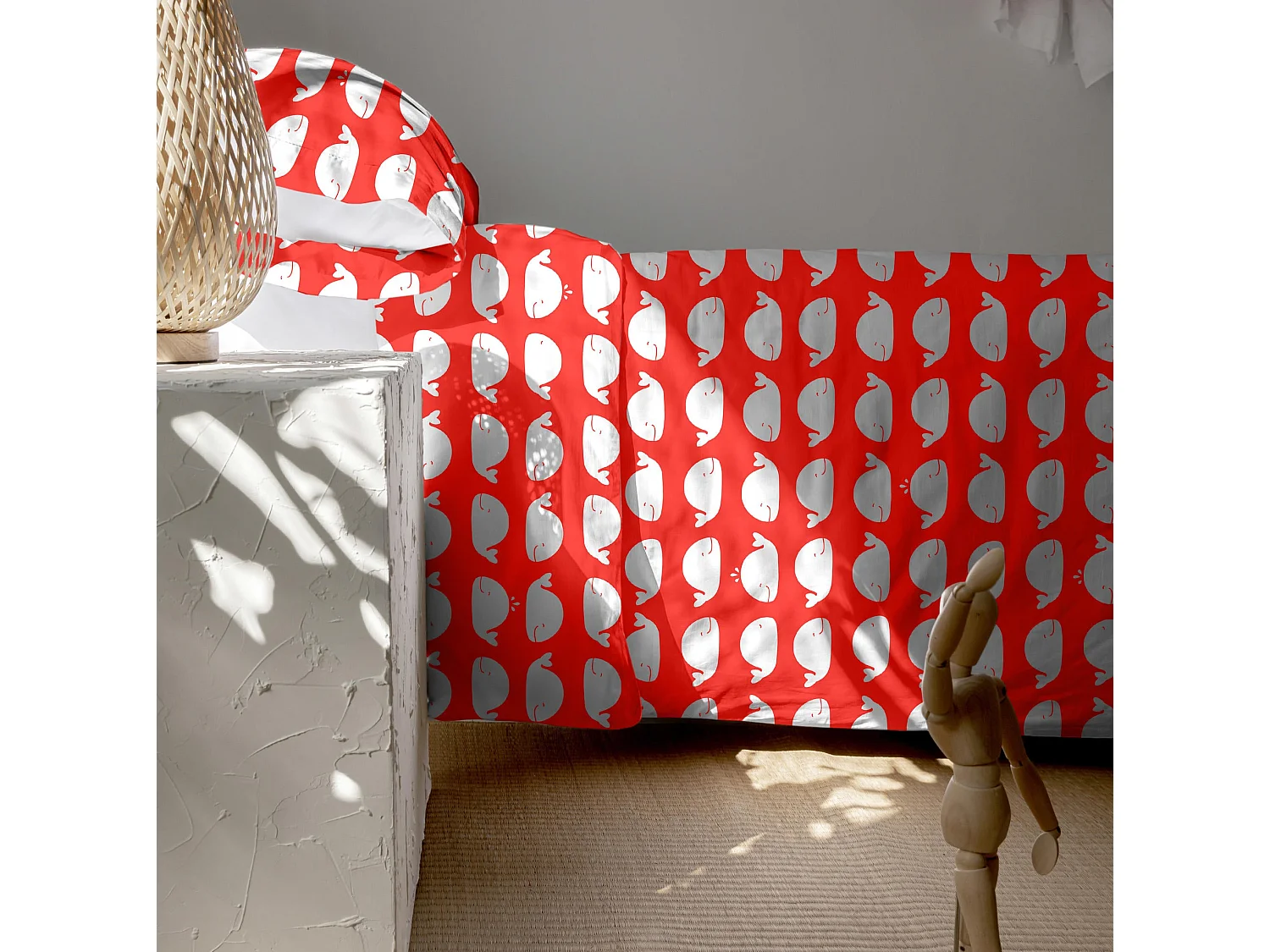 Parure housse de couette 2 pièces 155x220 cm (Lit 80/90) Wooden puppet (D)