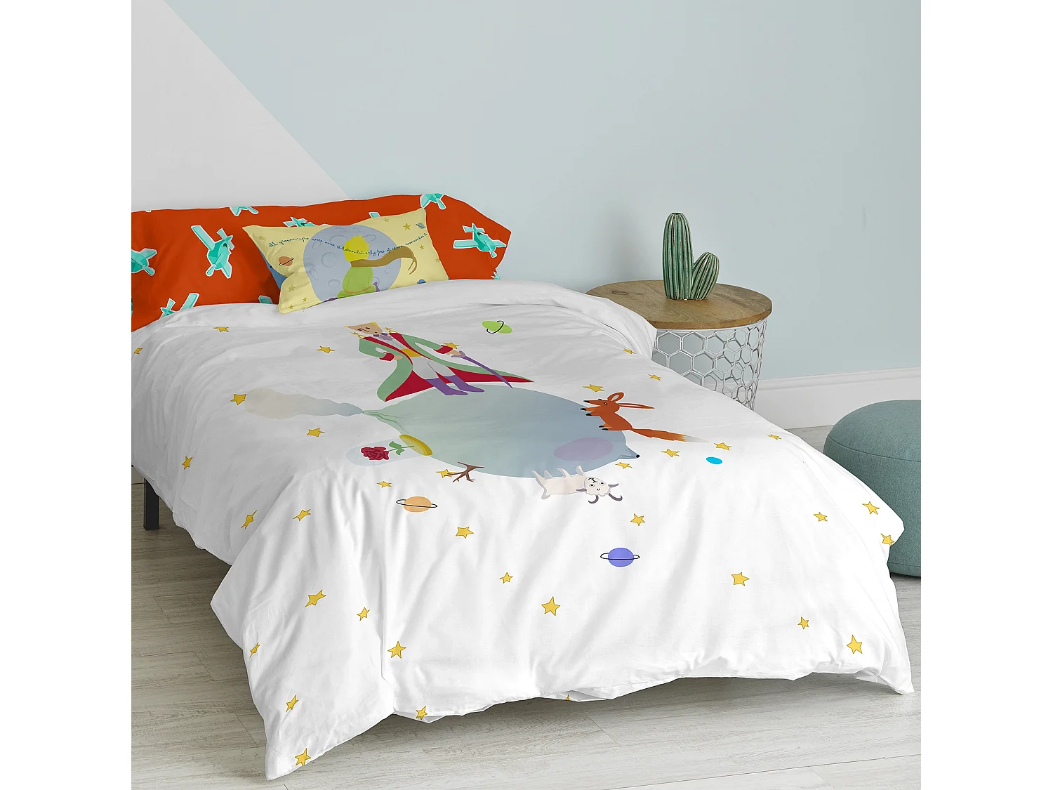 Parure housse de couette 2 pièces 155x220 cm (Lit 80/90) Le petit prince