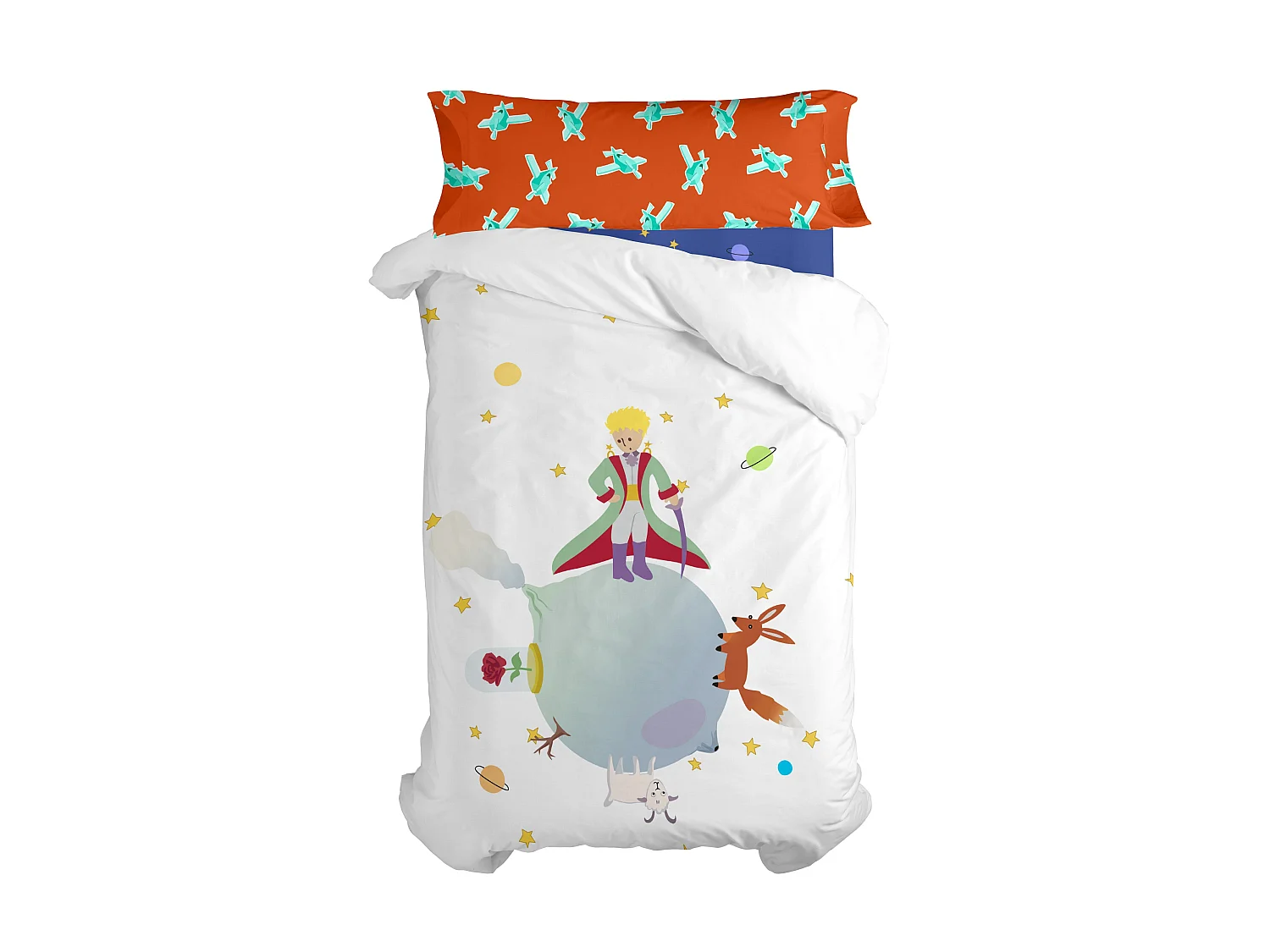Parure housse de couette 2 pièces 155x220 cm (Lit 80/90) Le petit prince