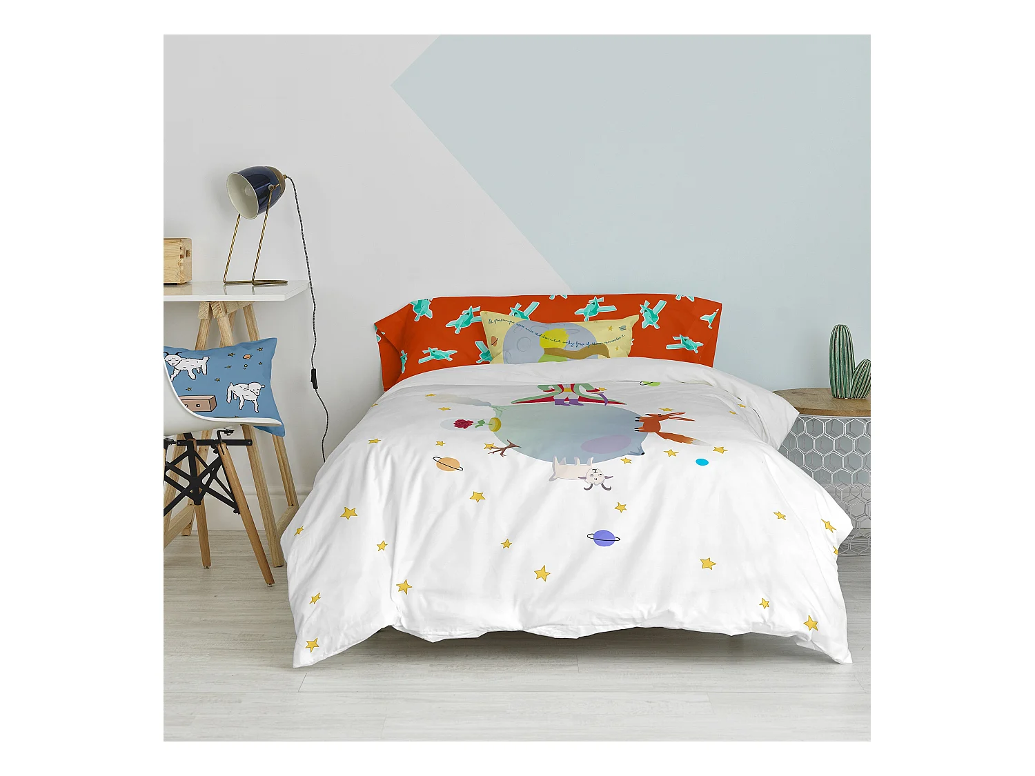 Parure housse de couette 2 pièces 155x220 cm (Lit 80/90) Le petit prince