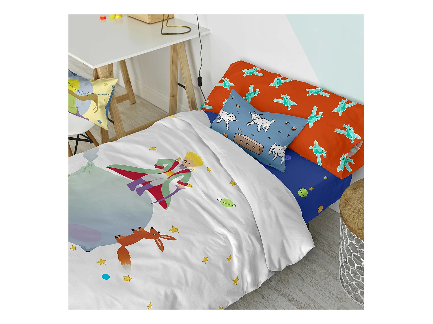 Parure housse de couette 2 pièces 155x220 cm (Lit 80/90) Le petit prince