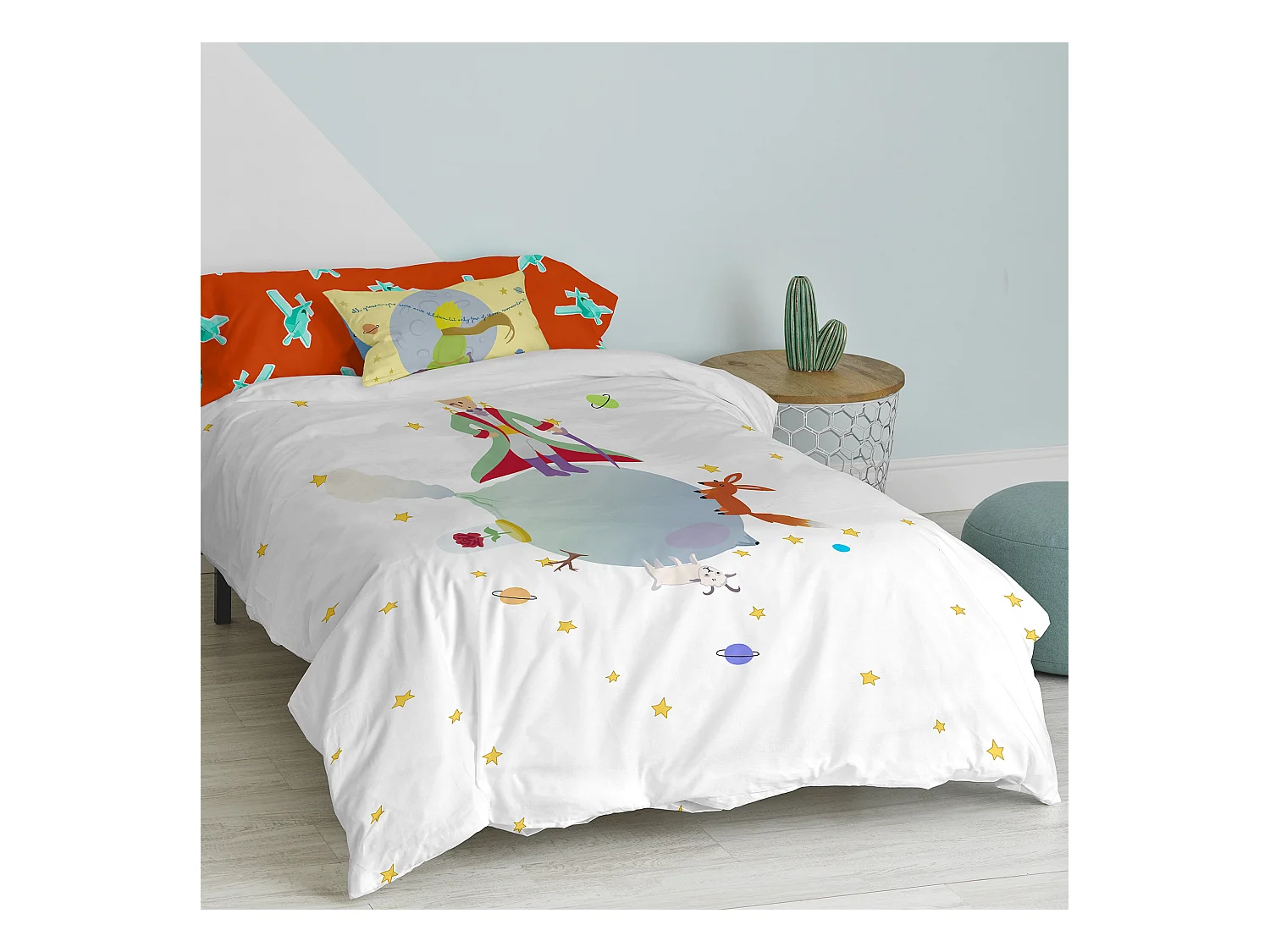 Parure housse de couette 2 pièces 155x220 cm (Lit 80/90) Le petit prince