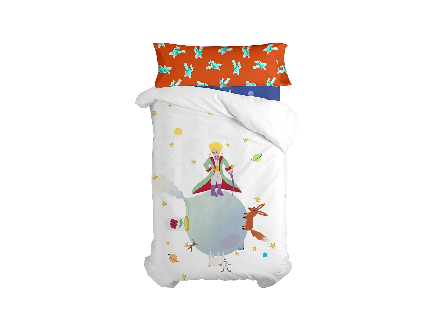 Parure housse de couette 2 pièces 155x220 cm (Lit 80/90) Le petit prince