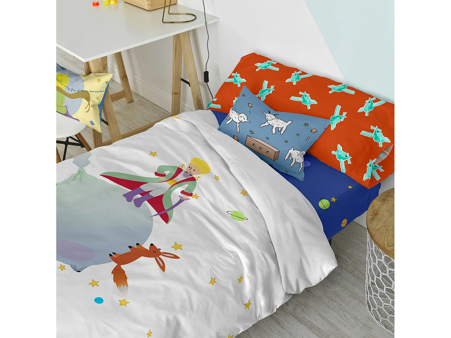 Parure housse de couette 2 pièces 155x220 cm (Lit 80/90) Le petit prince