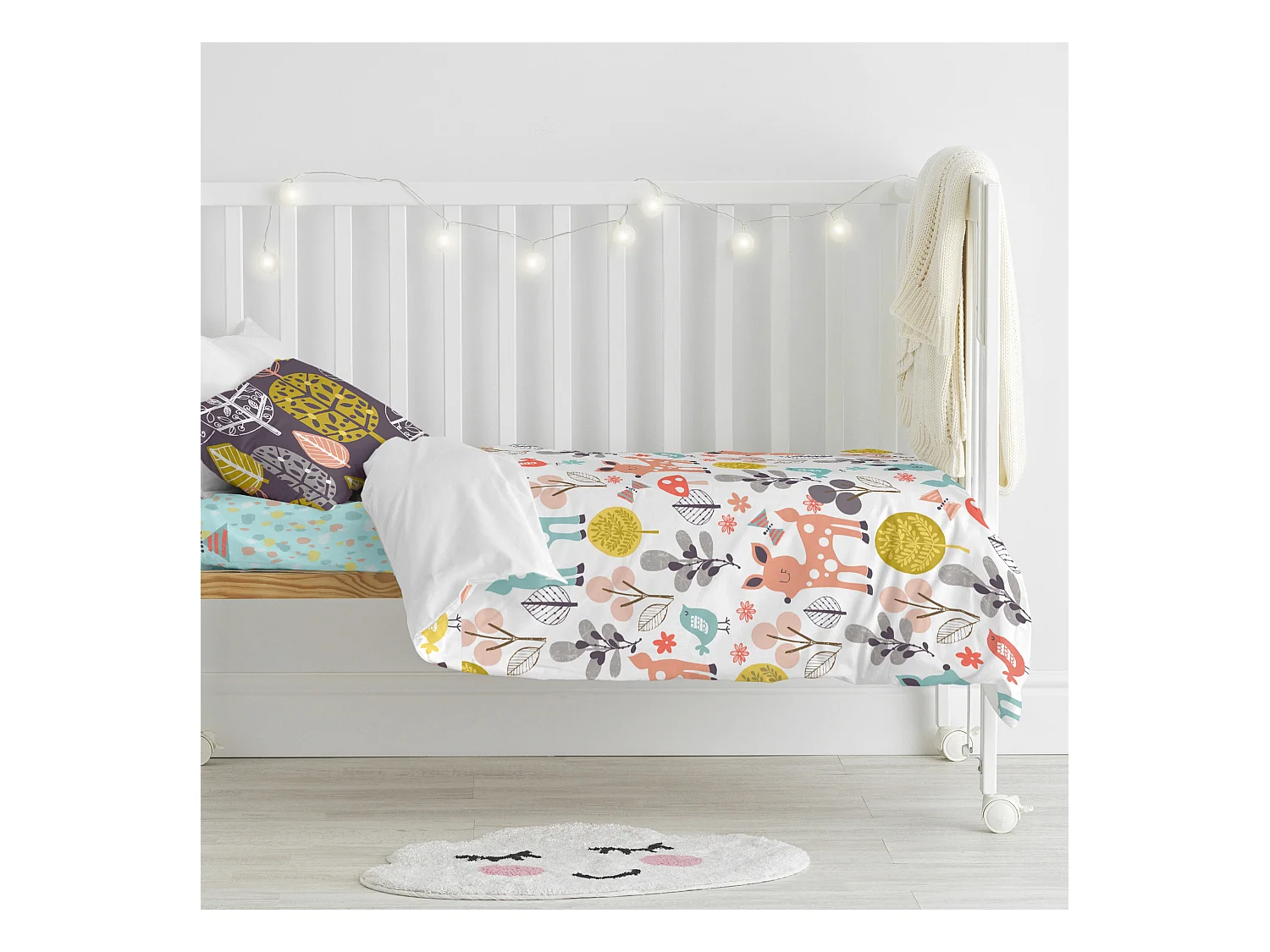 Parure housse de couette 2 pièces 100x135 cm (Berceau) Woodland