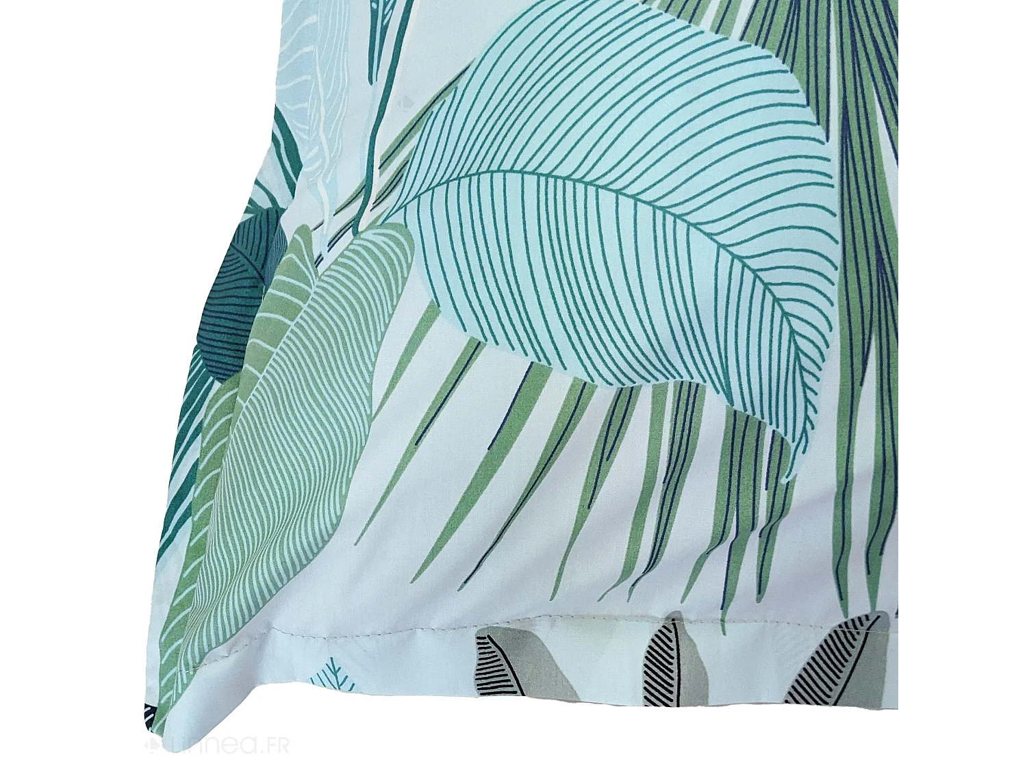 Taie d'oreiller 65x65 cm percale de coton MOOREA PACIFIC bleu/vert