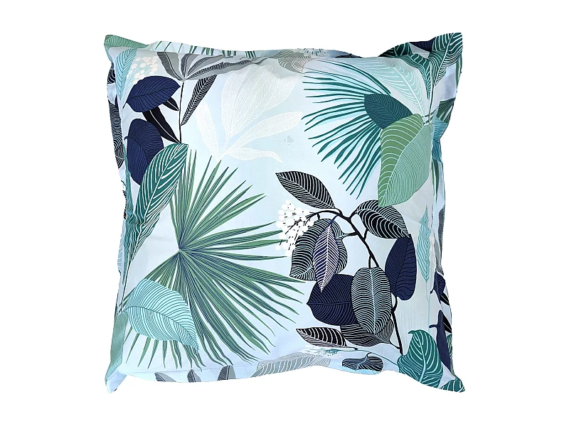 Taie d'oreiller 65x65 cm percale de coton MOOREA PACIFIC bleu/vert