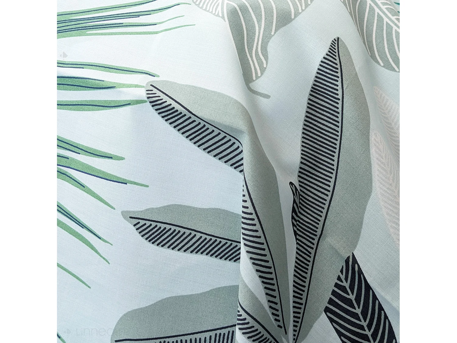 Taie de traversin 140x43 cm percale de coton MOOREA PACIFIC bleu/vert