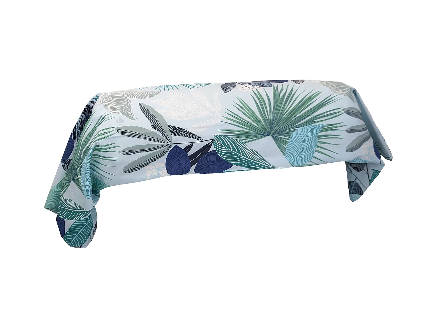Taie de traversin 140x43 cm percale de coton MOOREA PACIFIC bleu/vert