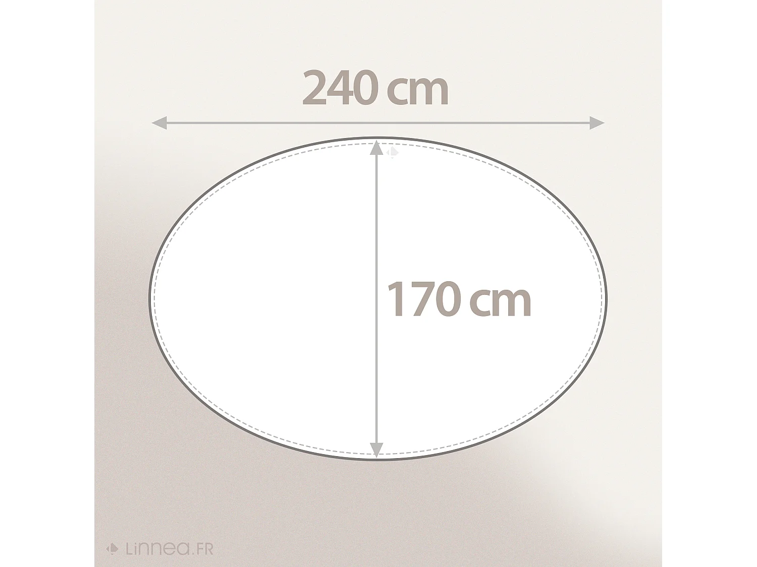 Nappe ovale 170x240 cm ÉVA Beige écru coton + enduction acrylique