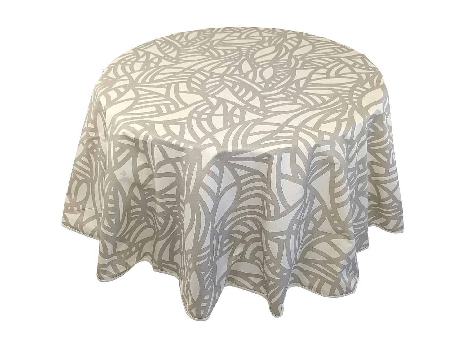 Nappe ronde 170 cm ÉVA Beige écru coton + enduction acrylique