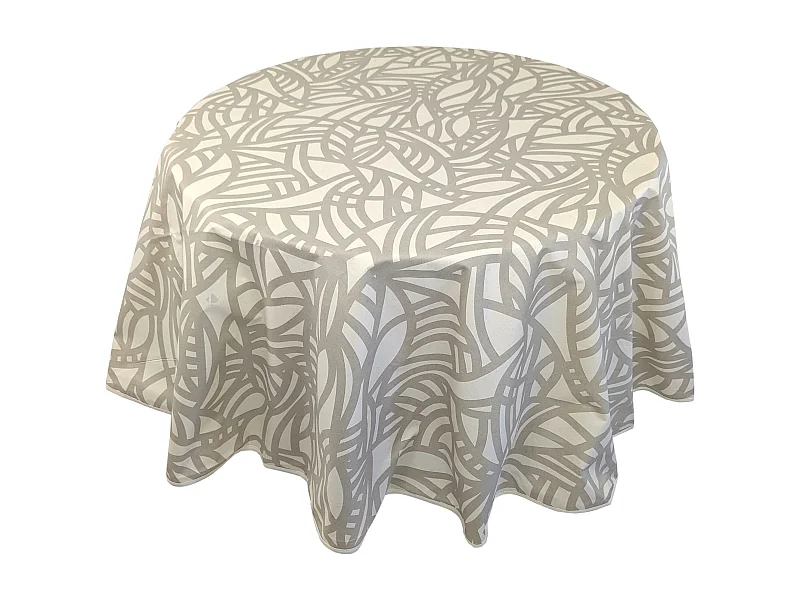 Nappe ronde 170 cm ÉVA Beige écru coton + enduction acrylique