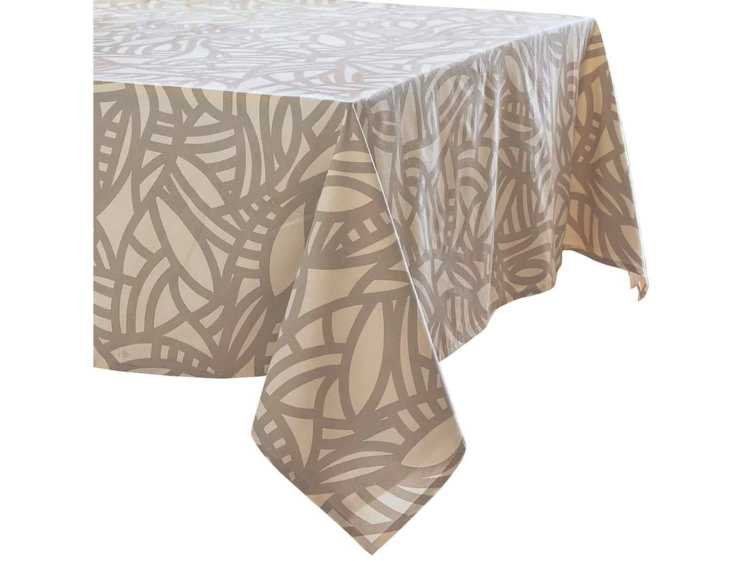 Nappe rectangle 160x300 cm ÉVA Beige écru coton + enduction acrylique