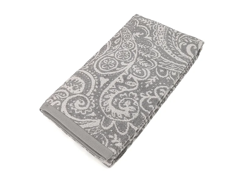 Drap de douche coton 70x140 cm motif mandala collection PLENTY gris