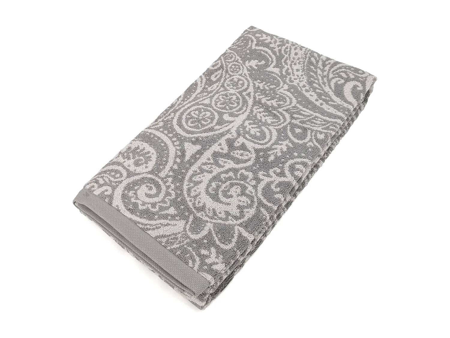 Drap de douche coton 70x140 cm motif mandala collection PLENTY gris