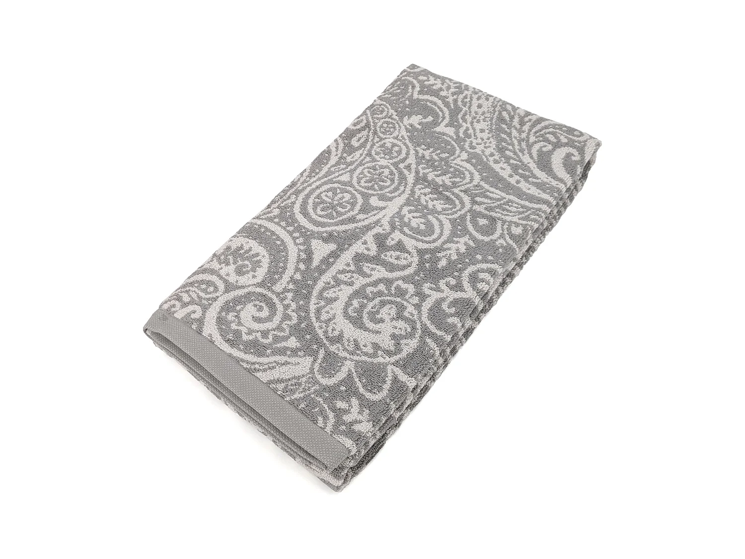 Drap de douche coton 70x140 cm motif mandala collection PLENTY gris