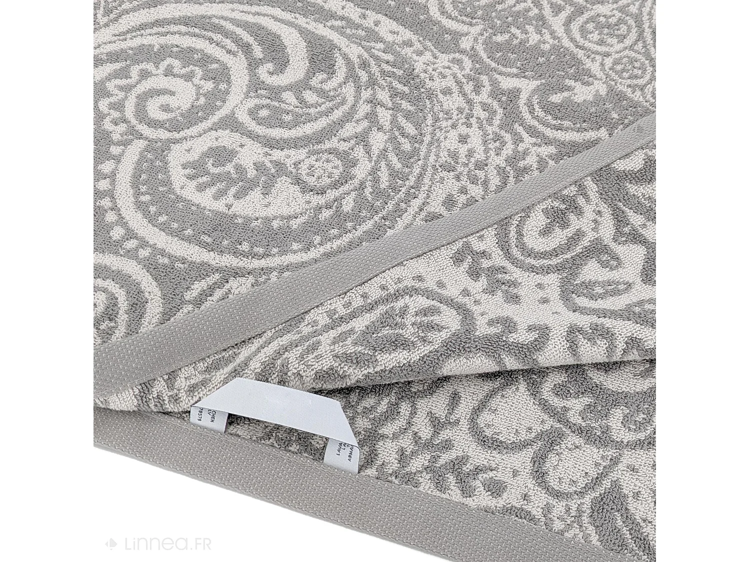 Drap de douche coton 70x140 cm motif mandala collection PLENTY gris
